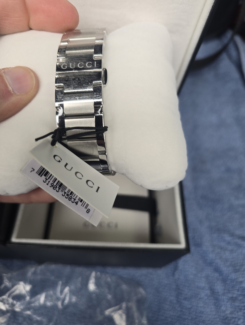 Gucci G-Chrono Silver Stainless Steel Chronograph Watch with Black Dial - Picture 4 of 7